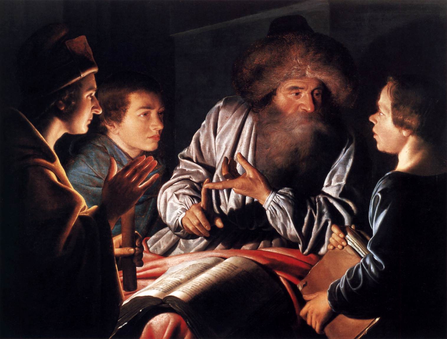 Philosopher and Pupils by VLIET, Willem van der