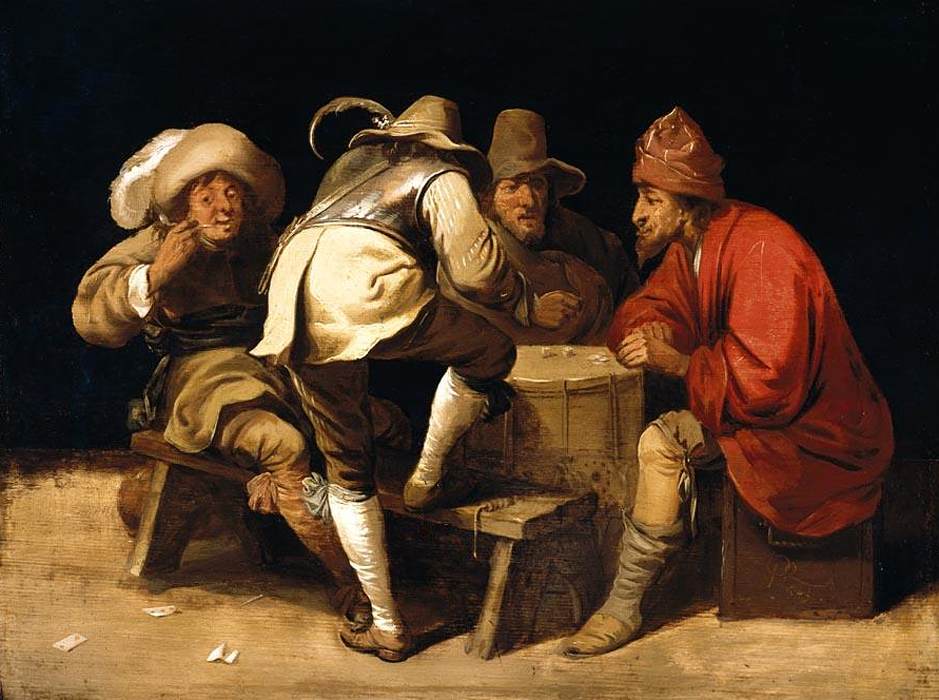 Soldiers Gambling with Dice by