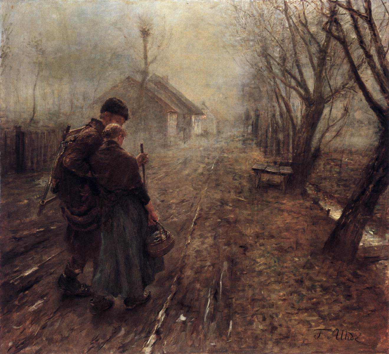 Walking to Bethlehem by UHDE, Fritz van