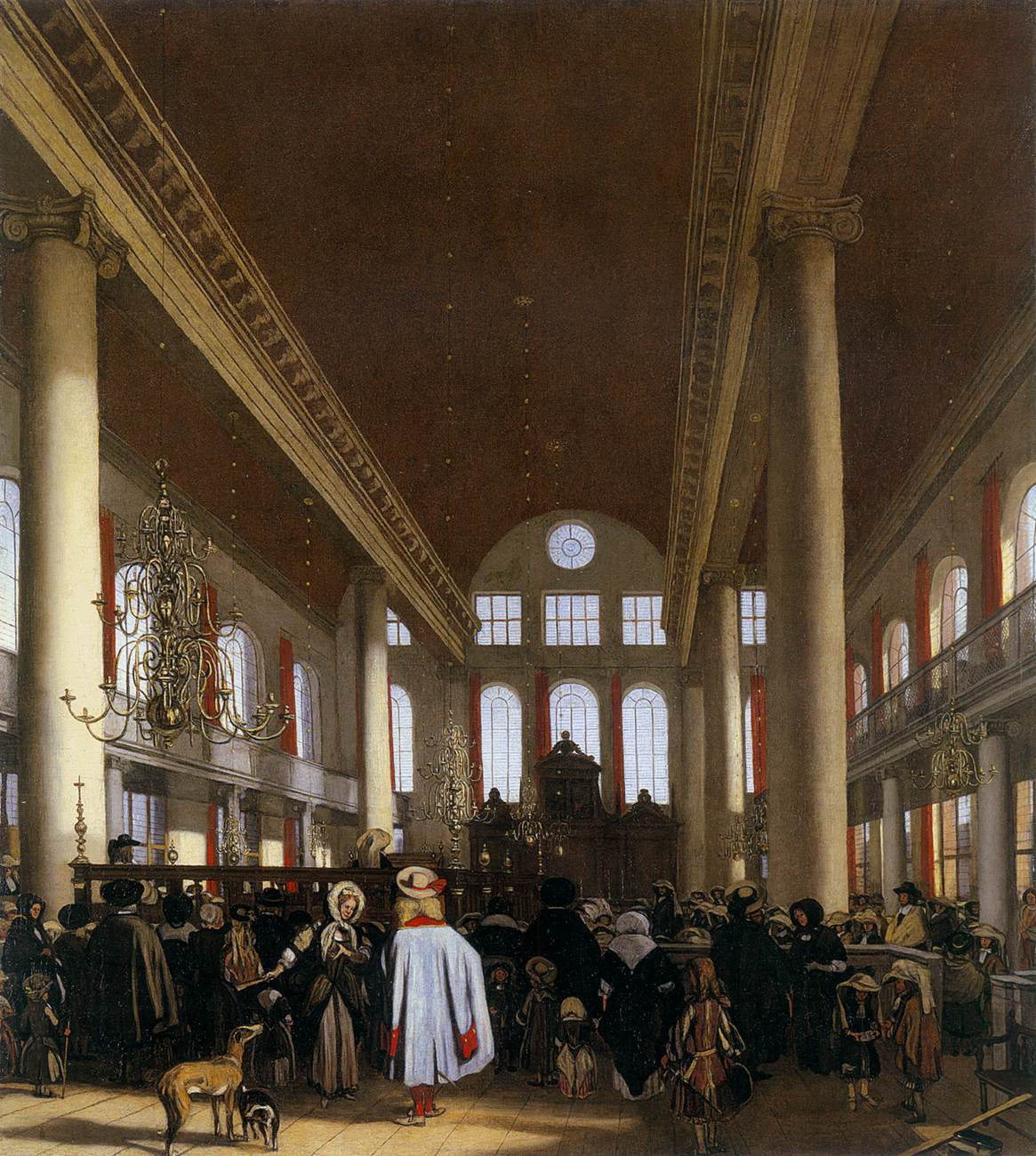 Interior of the Portuguese Synagogue in Amsterdam by