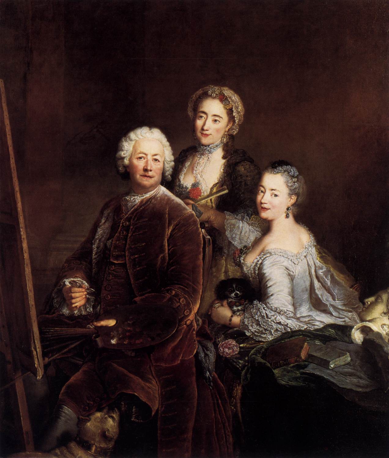 Self-Portrait with Daughters by PESNE, Antoine