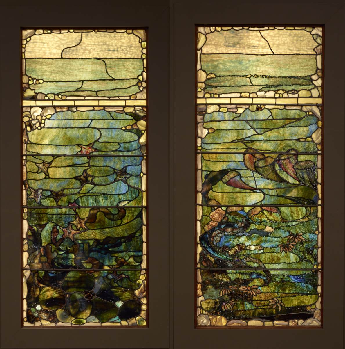 Two windows from the suite Four Seasons Under the Sea by TIFFANY, Louis Comfort