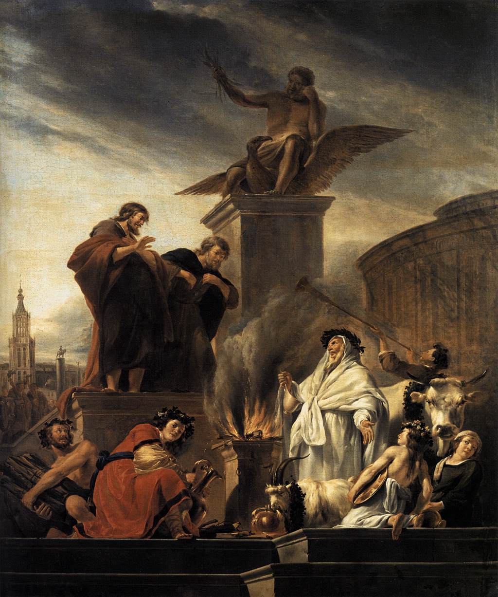 Paul and Barnabas at Lystra by BERCHEM, Nicolaes (Claesz.)