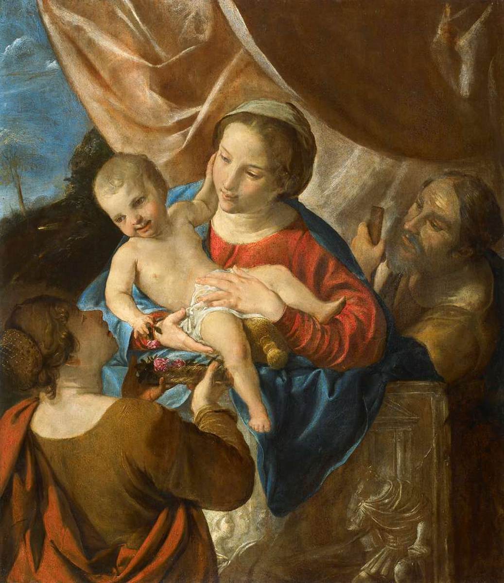 The Holy Family with St Dorothy by CAROSELLI, Angelo