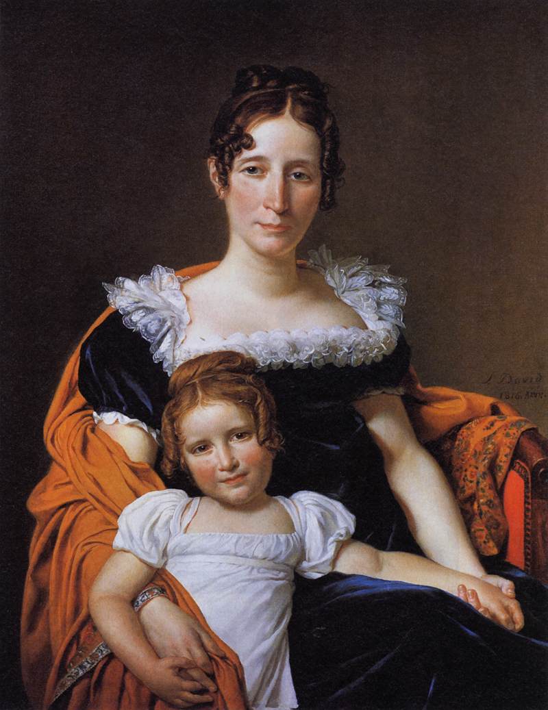 Portrait of the Comtesse Vilain XIIII and her Daughter by DAVID, Jacques-Louis