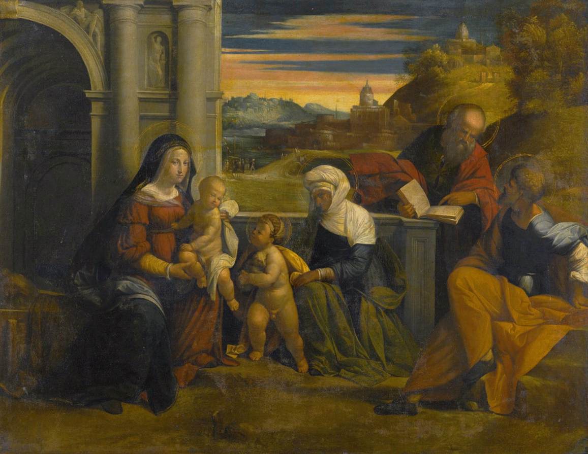 Holy Family with Sts Anne and Joachim, and the Infant St John the Baptist by GAROFALO