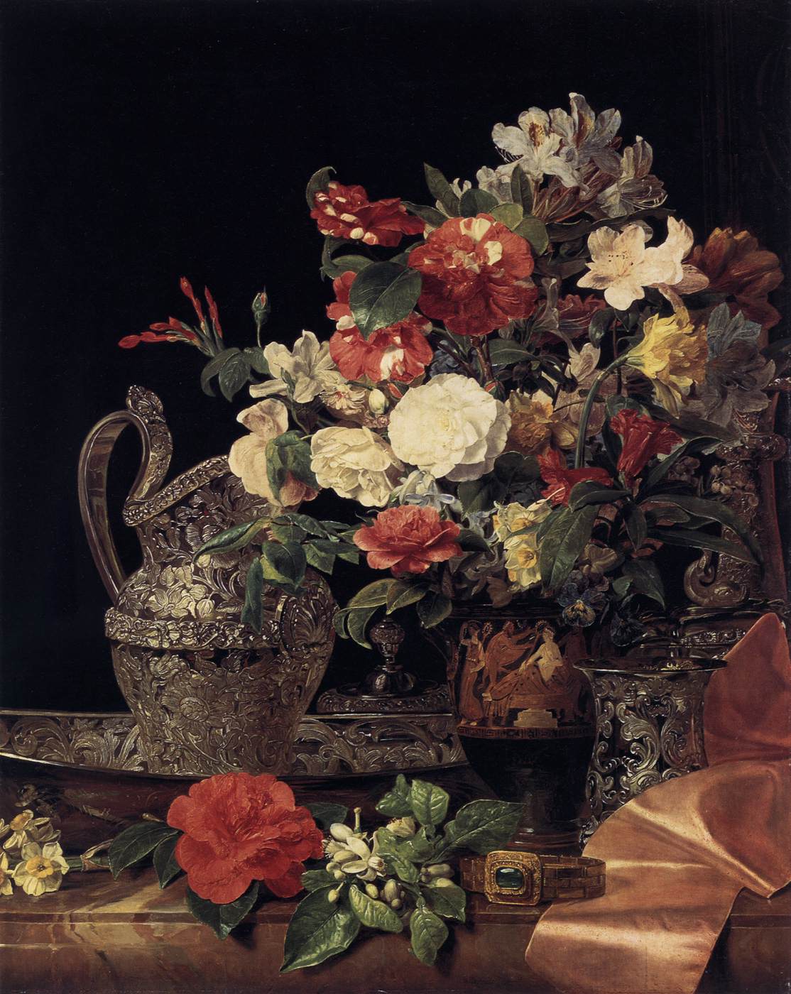 Bouquet in an Attic Bell Crater by WALDMÜLLER, Fedinand Georg