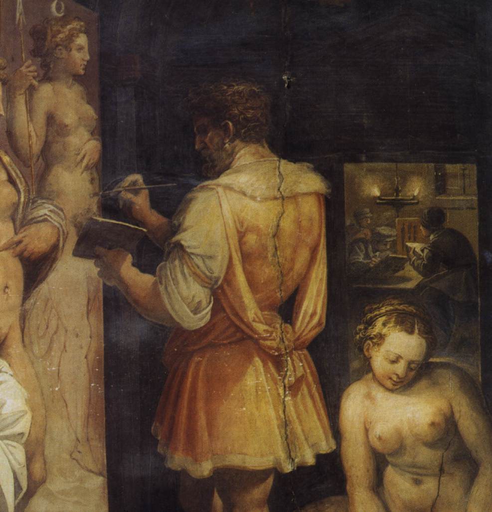 The Studio of the Painter (detail) by VASARI, Giorgio