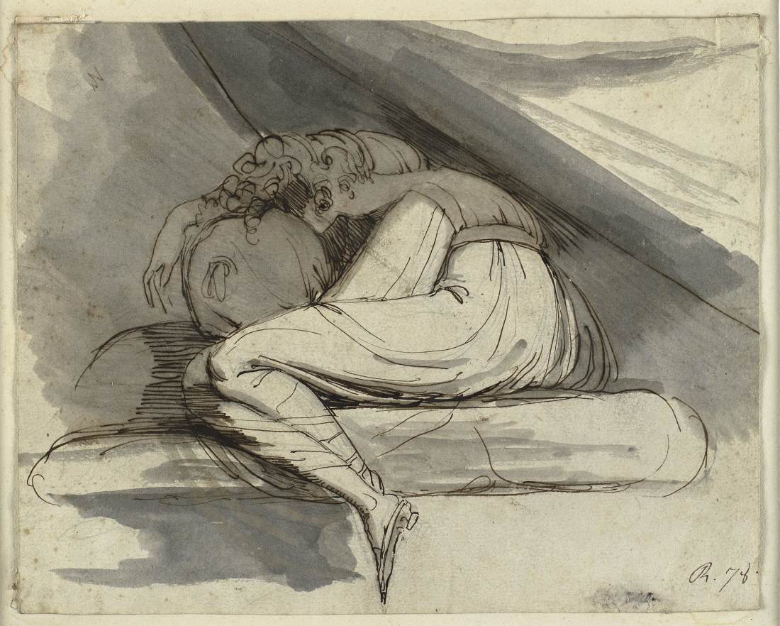 Woman Sitting, Curled up by