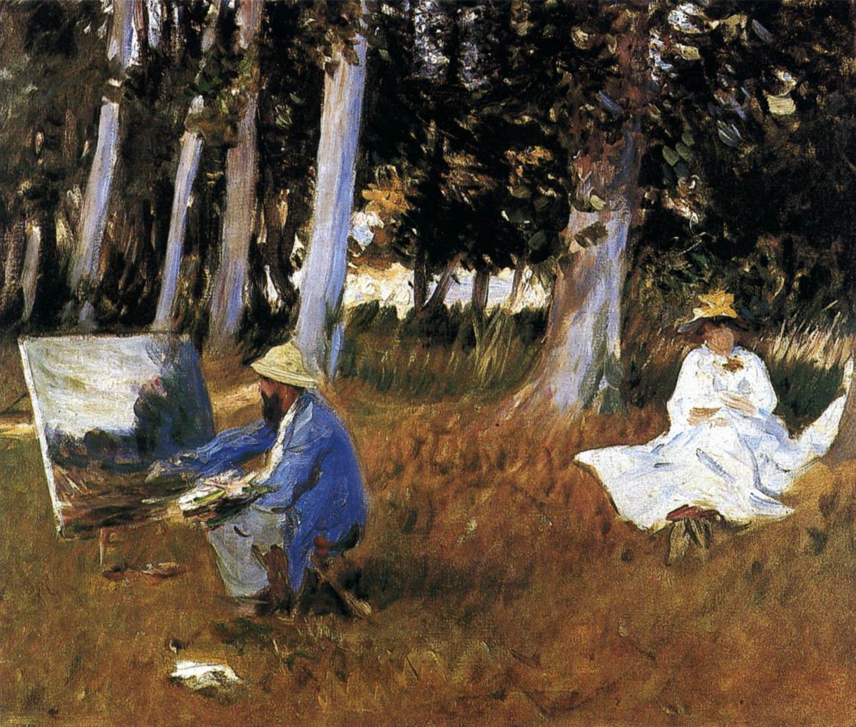 Claude Monet Painting at the Edge of a Wood by SARGENT, John Singer