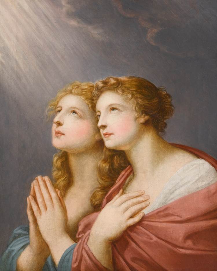 Study for Two Female Figures Praying by