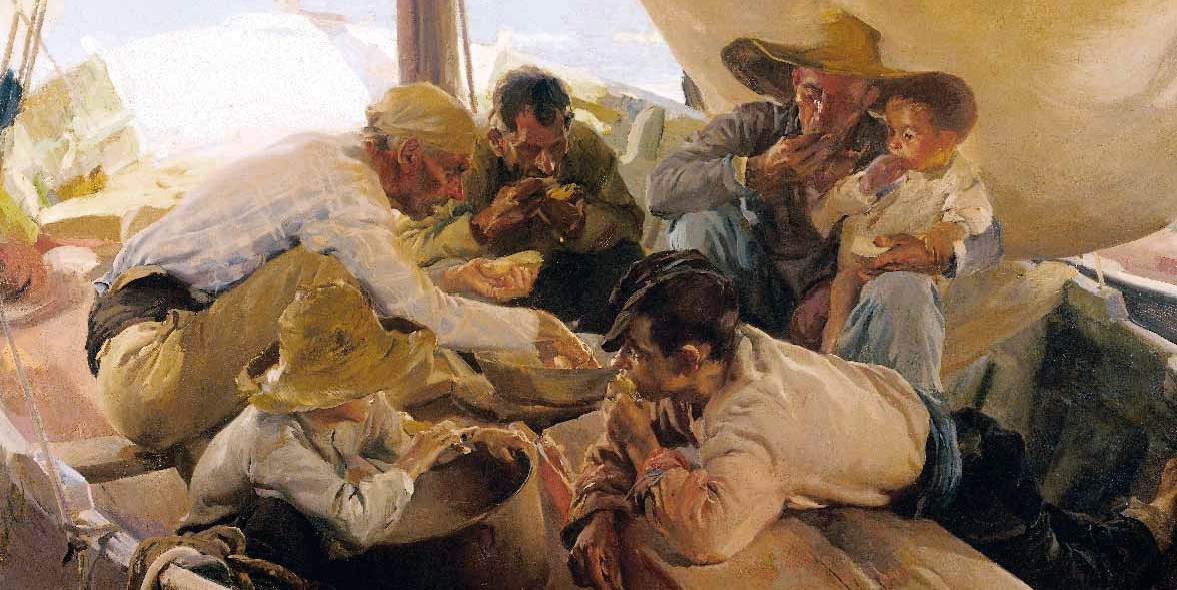 Eating on the Boat (detail) by SOROLLA Y BASTIDA, Joaquín