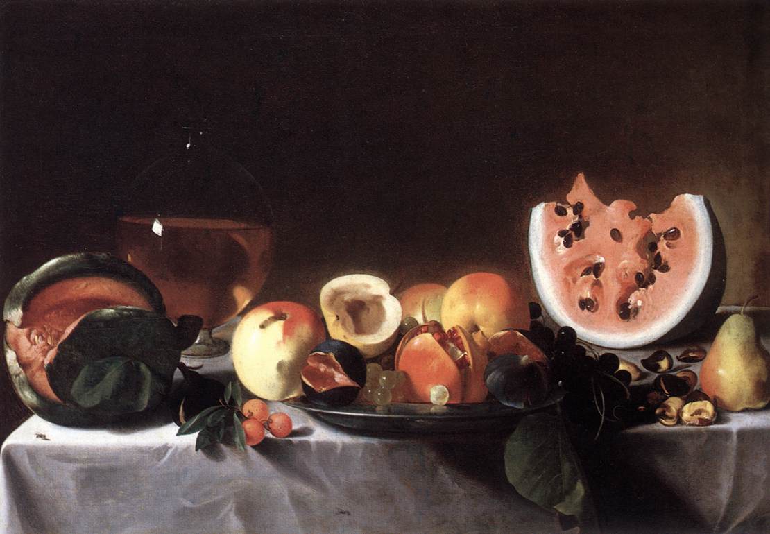 Still-Life with Fruit and a Carafe of White Wine by PENSIONANTE DEL SARACENI