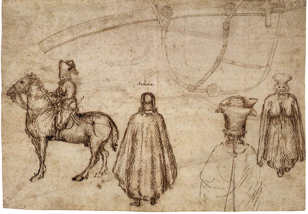 Studies of Emperor John VIII Paleologus and His Entourage (recto) by