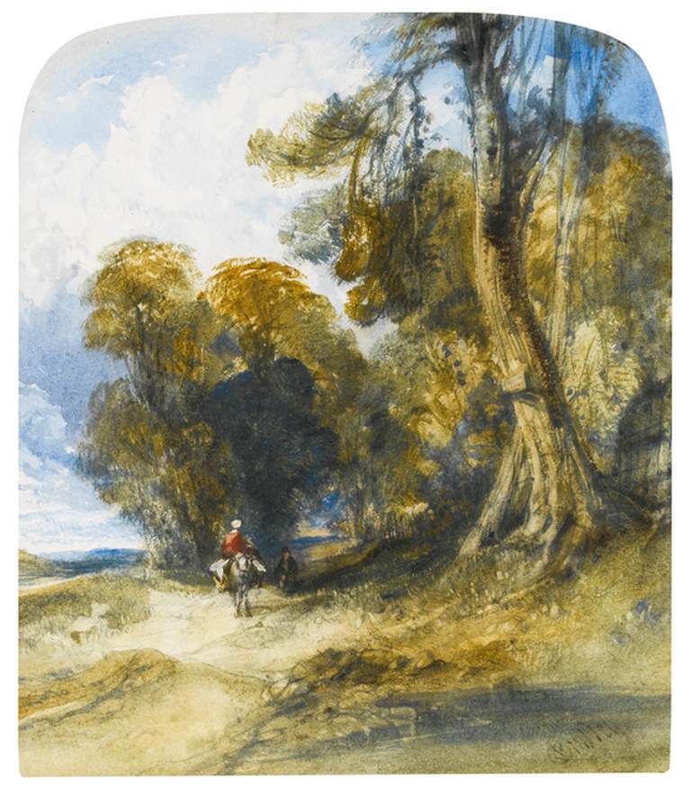 Figures on a Woodland Path by