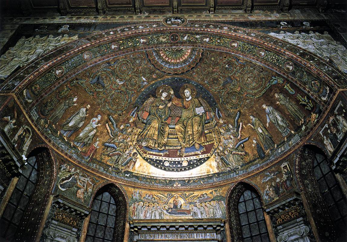 Apse mosaic: Coronation of the Virgin by