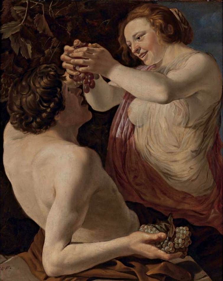 Nymph and Satyr by COUWENBERGH, Christiaen van