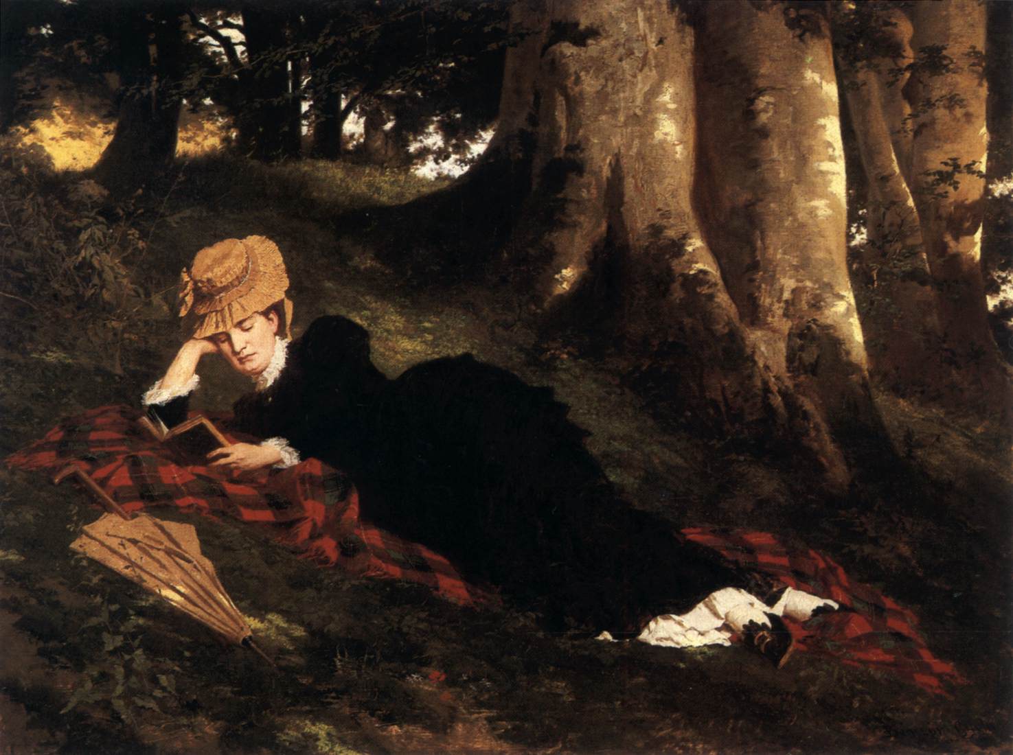 Reading Woman in the Forest by