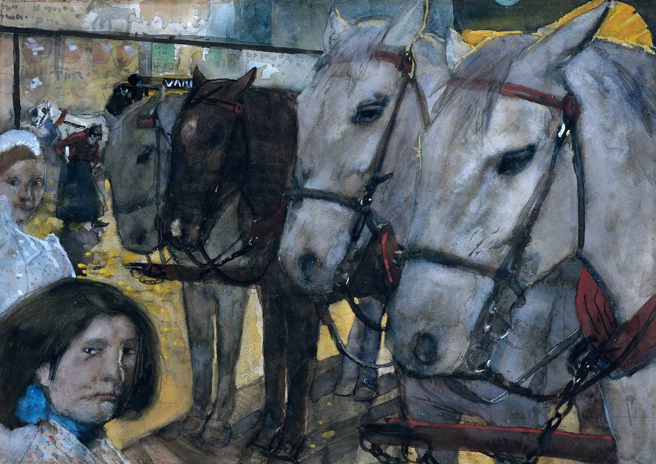 Tram Horses on Dam Square, Amsterdam by BREITNER, George Hendrik