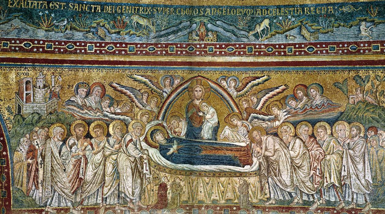 Apse mosaic, window level: 5. Dormition by