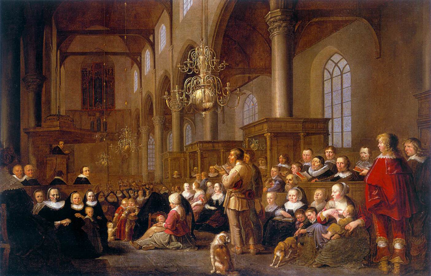 Dutch Reformed Service in the Grote Kerk of Weesp by SIBILLA, Gijsbert Jansz.