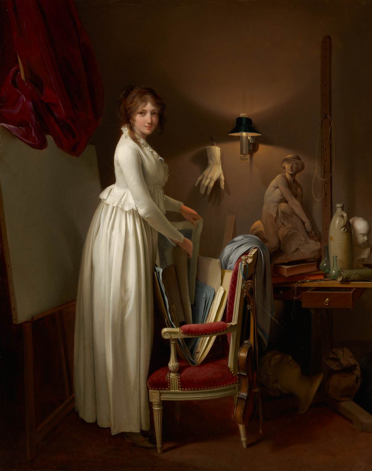 The Artist's Wife in his Studio by BOILLY, Louis Léopold