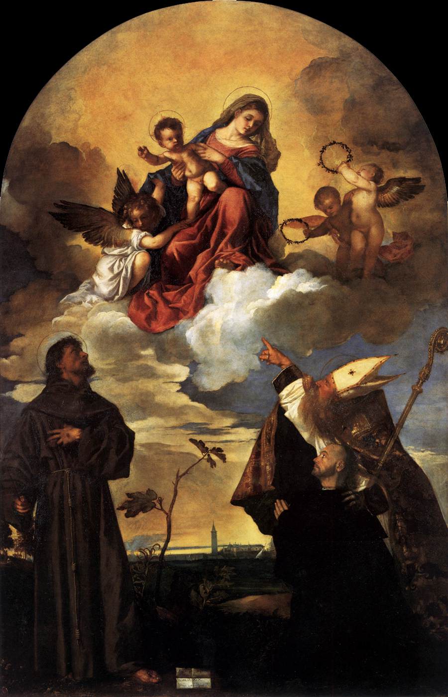 Madonna in Glory with the Christ Child and Sts Francis and Alvise with the Donor by TIZIANO Vecellio