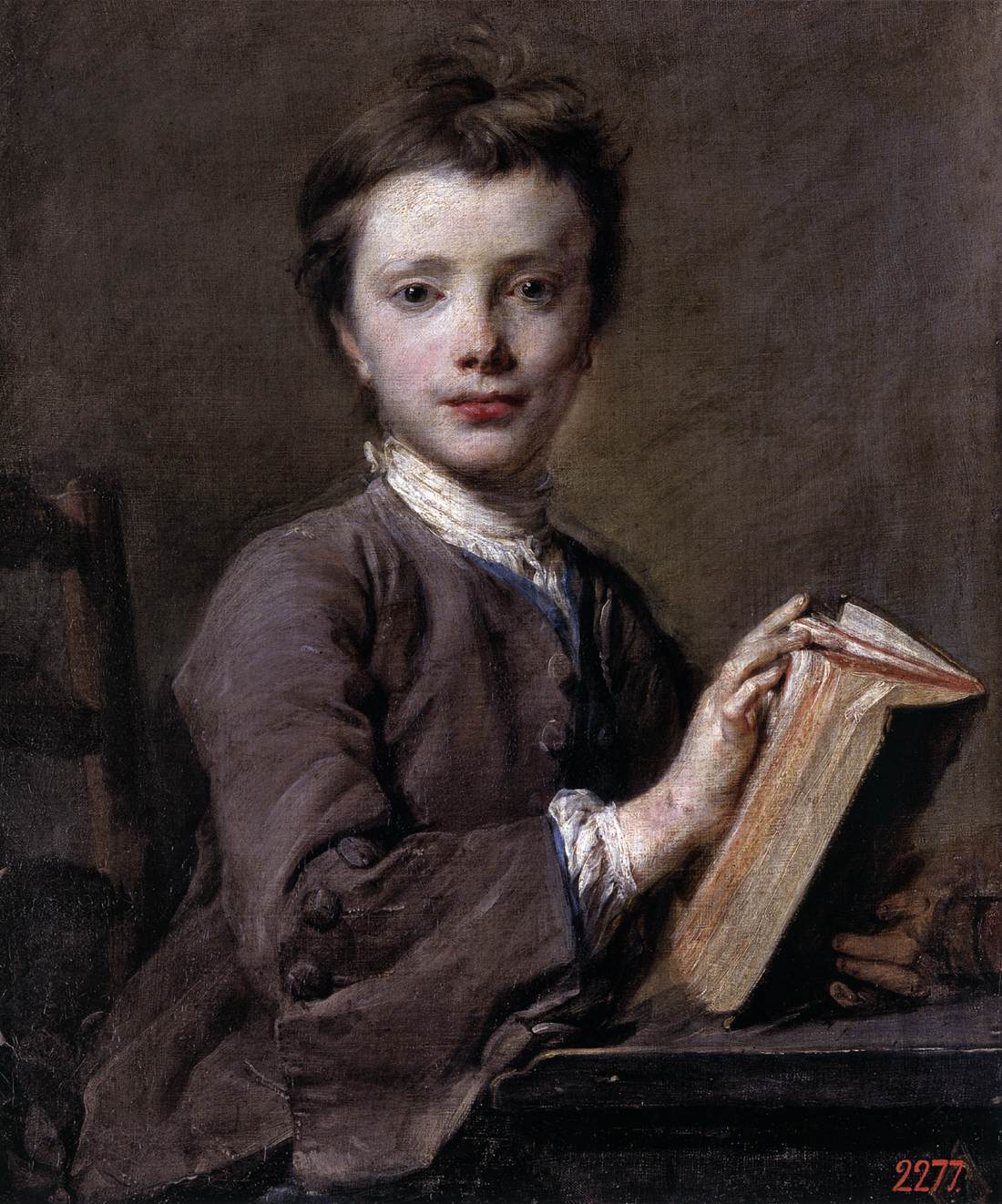 Portrait of a Boy with a Book by PERRONNEAU, Jean-Baptiste