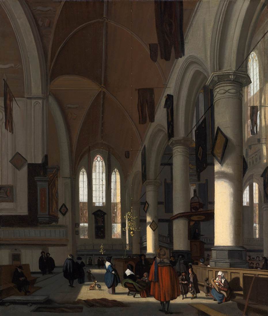 Interior of the Oude Kerk, Amsterdam by WITTE, Emanuel de