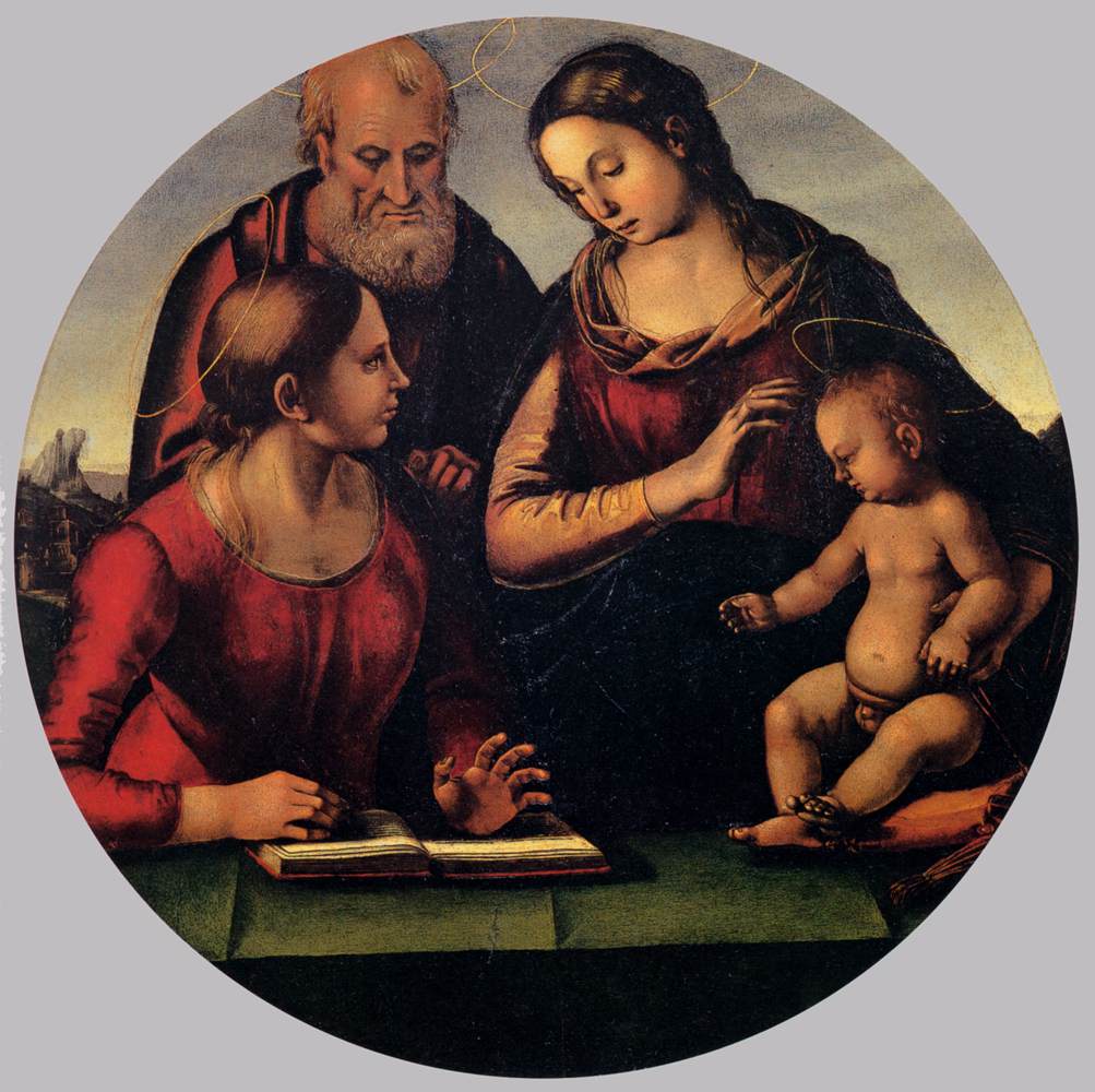 The Holy Family with Saint by SIGNORELLI, Luca