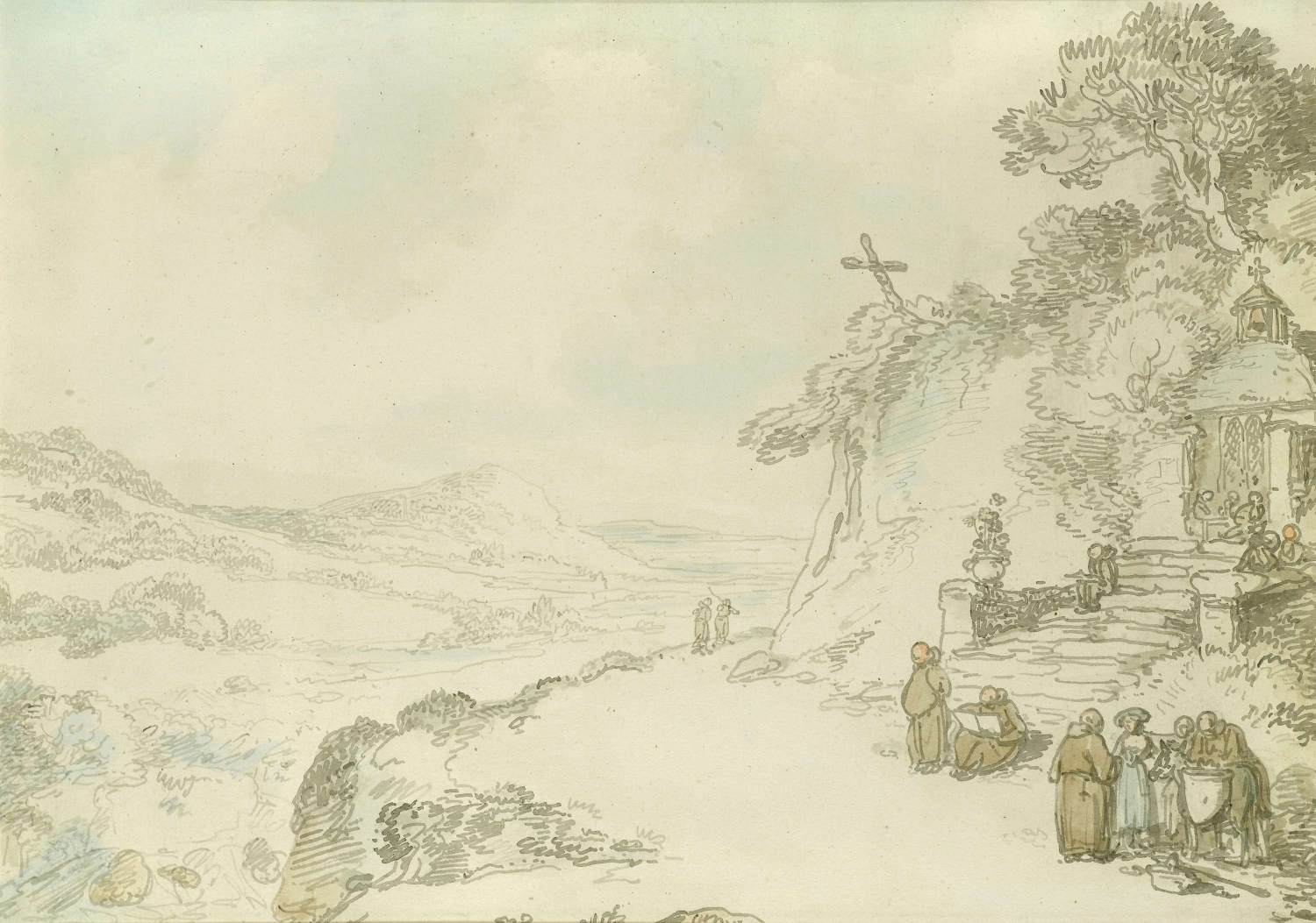 A Landscape with Monks by