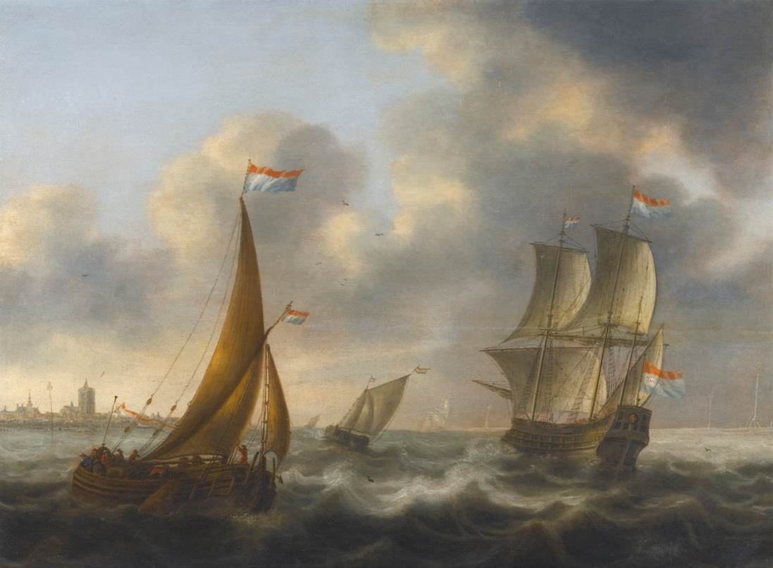 Dutch Ships in Choppy Waters by BELLEVOIS, Jacob Adriaensz.