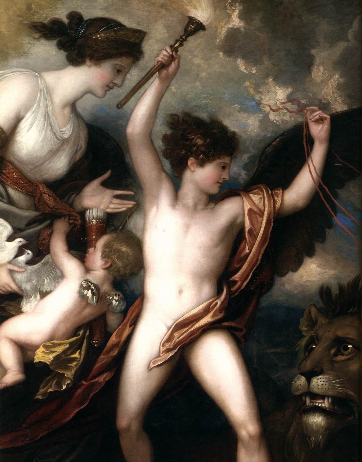 Omnia Vincit Amor or The Power of Love in the Three Elements (detail) by WEST, Benjamin