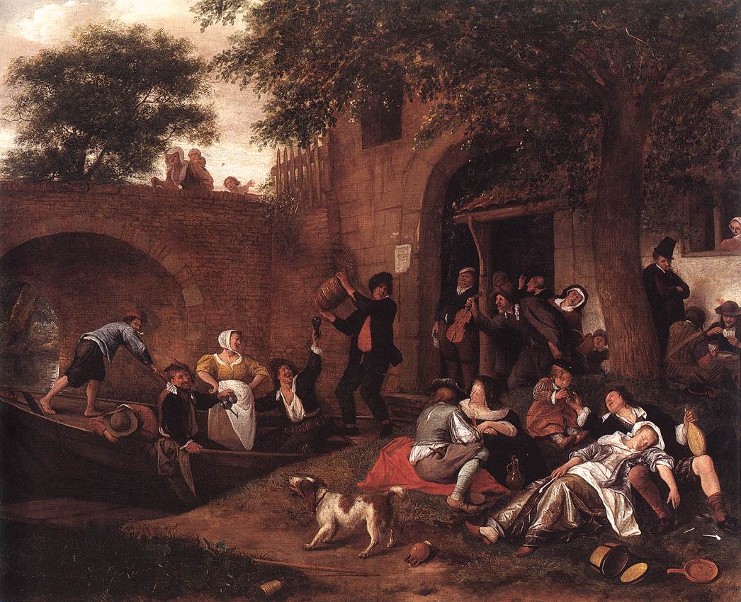 Leaving the Tavern by STEEN, Jan