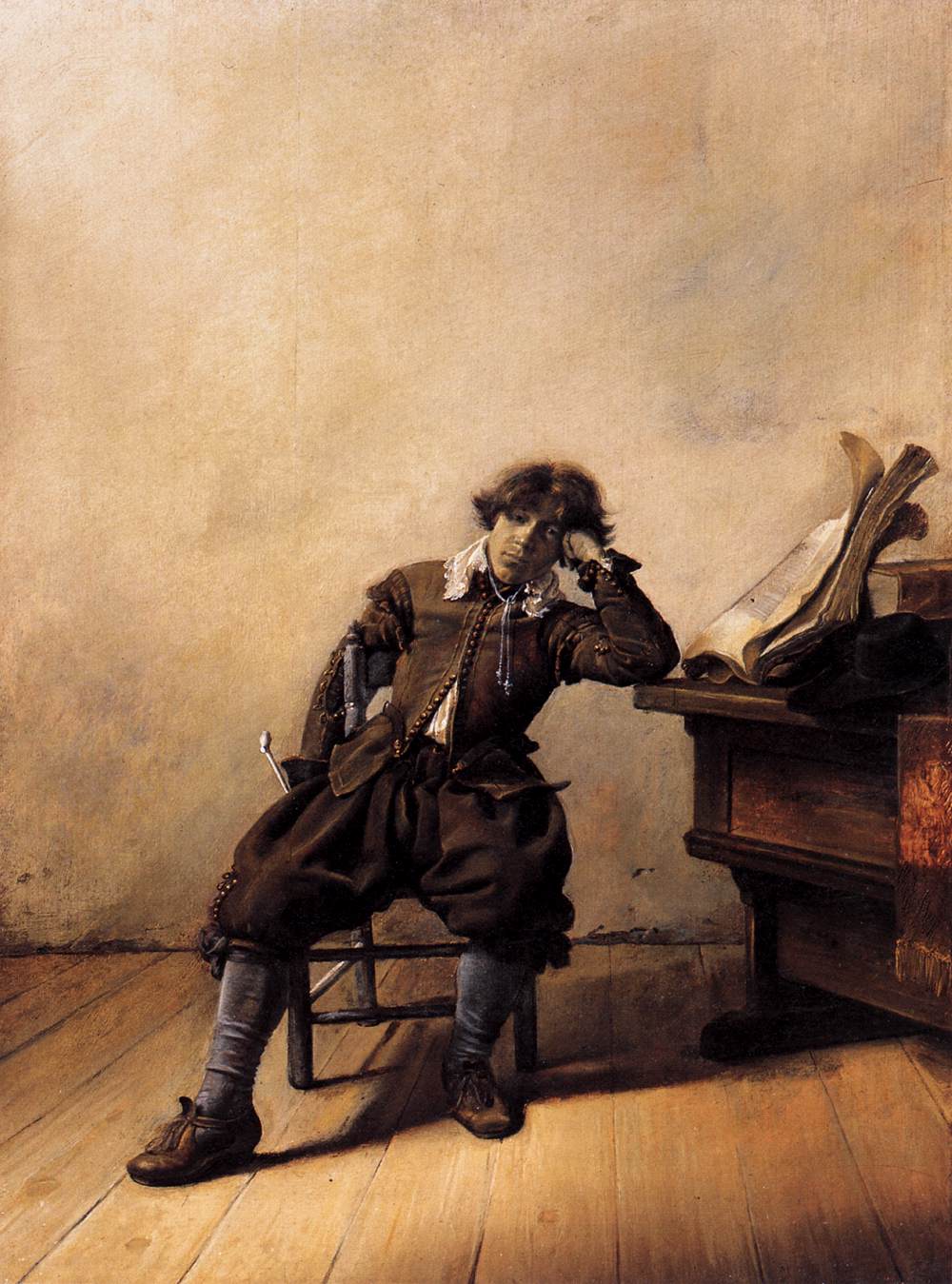 Young Scholar in His Study: Melancholy by CODDE, Pieter