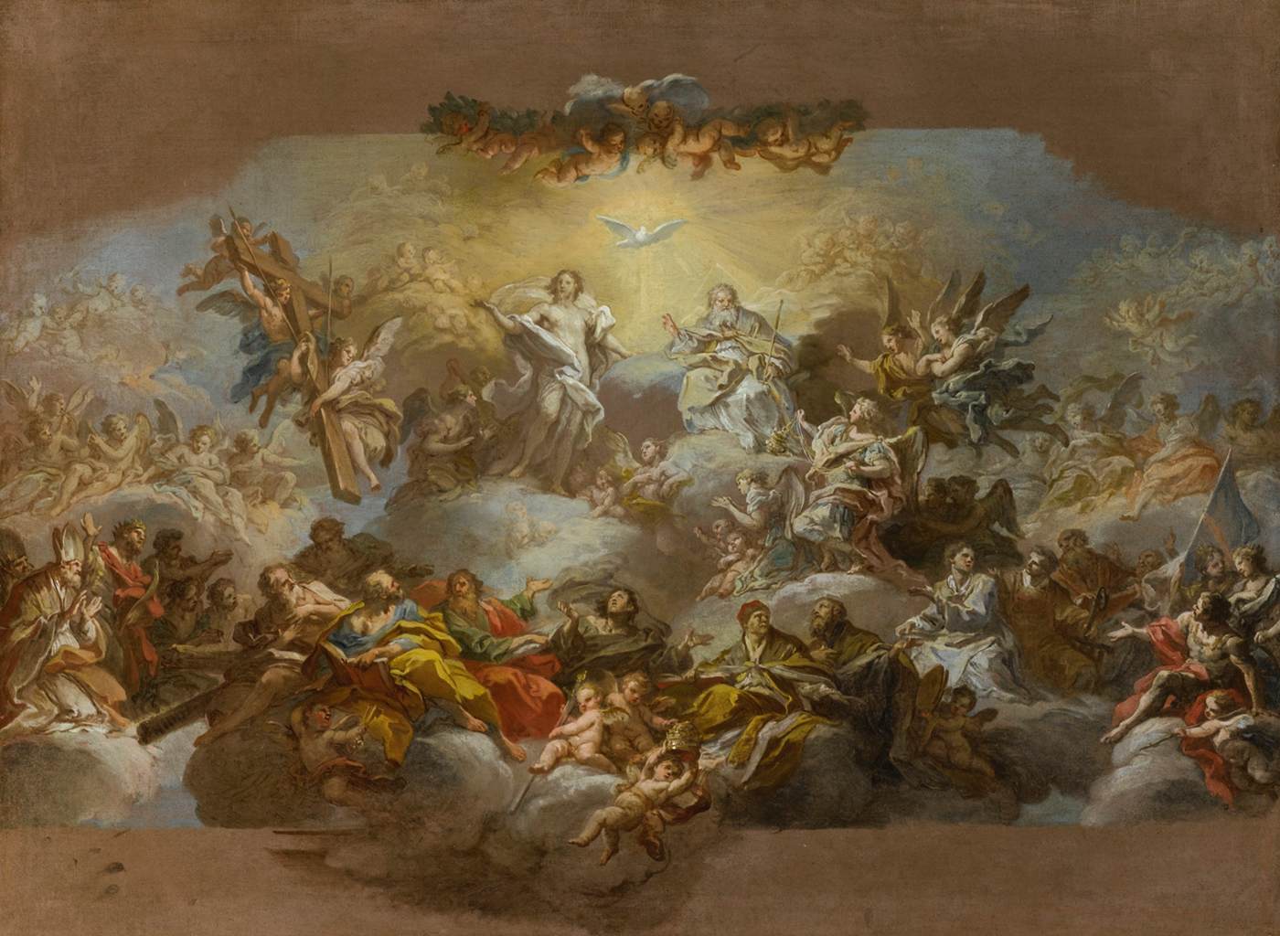 Holy Trinity and Saints in Glory by CONCA, Sebastiano