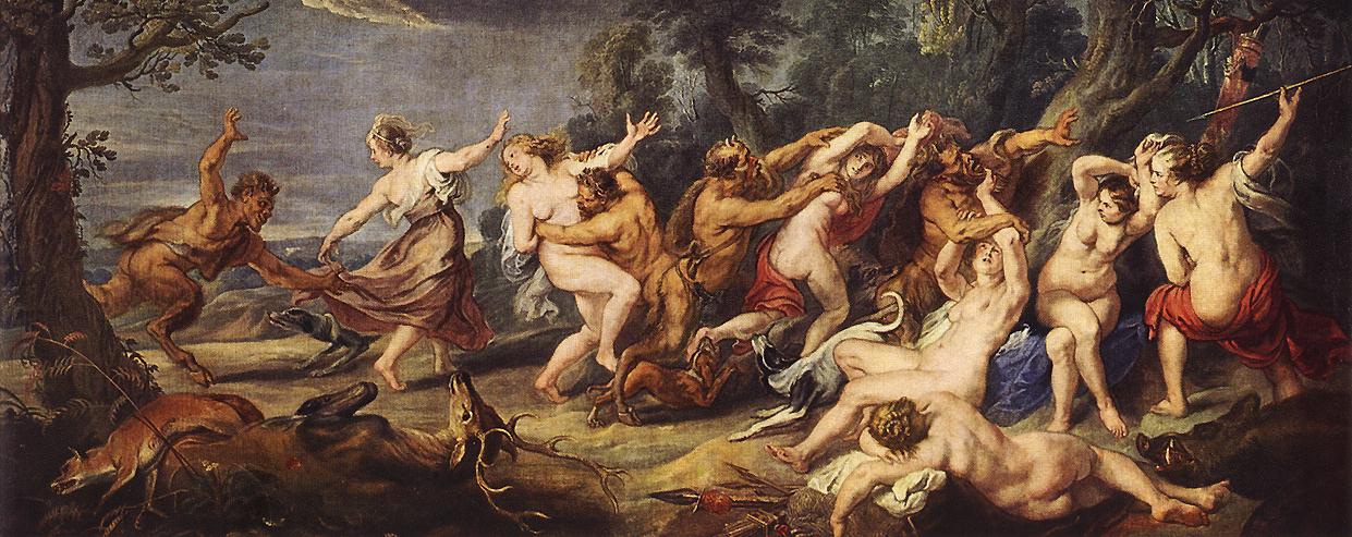 Diana and her Nymphs Surprised by the Fauns by RUBENS, Peter Paul