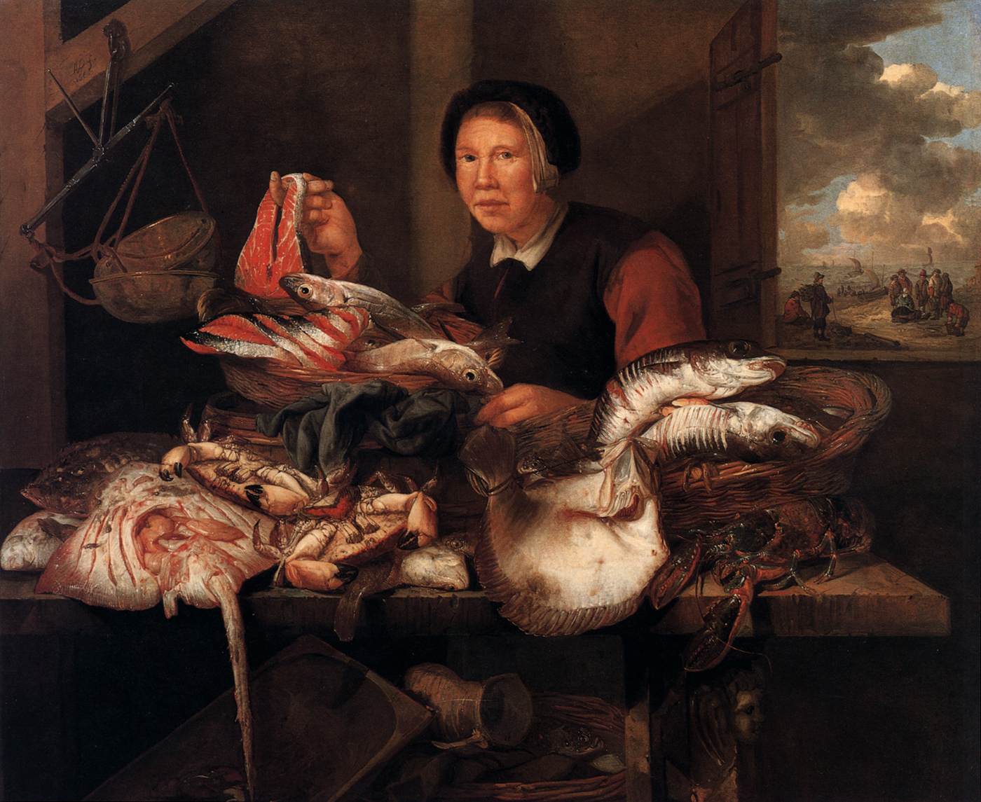 The Fishmonger by BEYEREN, Abraham van