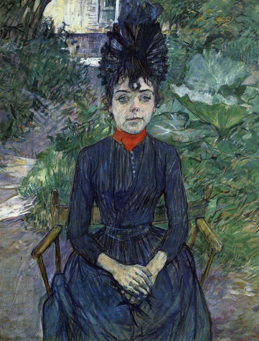 Justine Dieuhl in the Garden of Père Forest by TOULOUSE-LAUTREC, Henri de