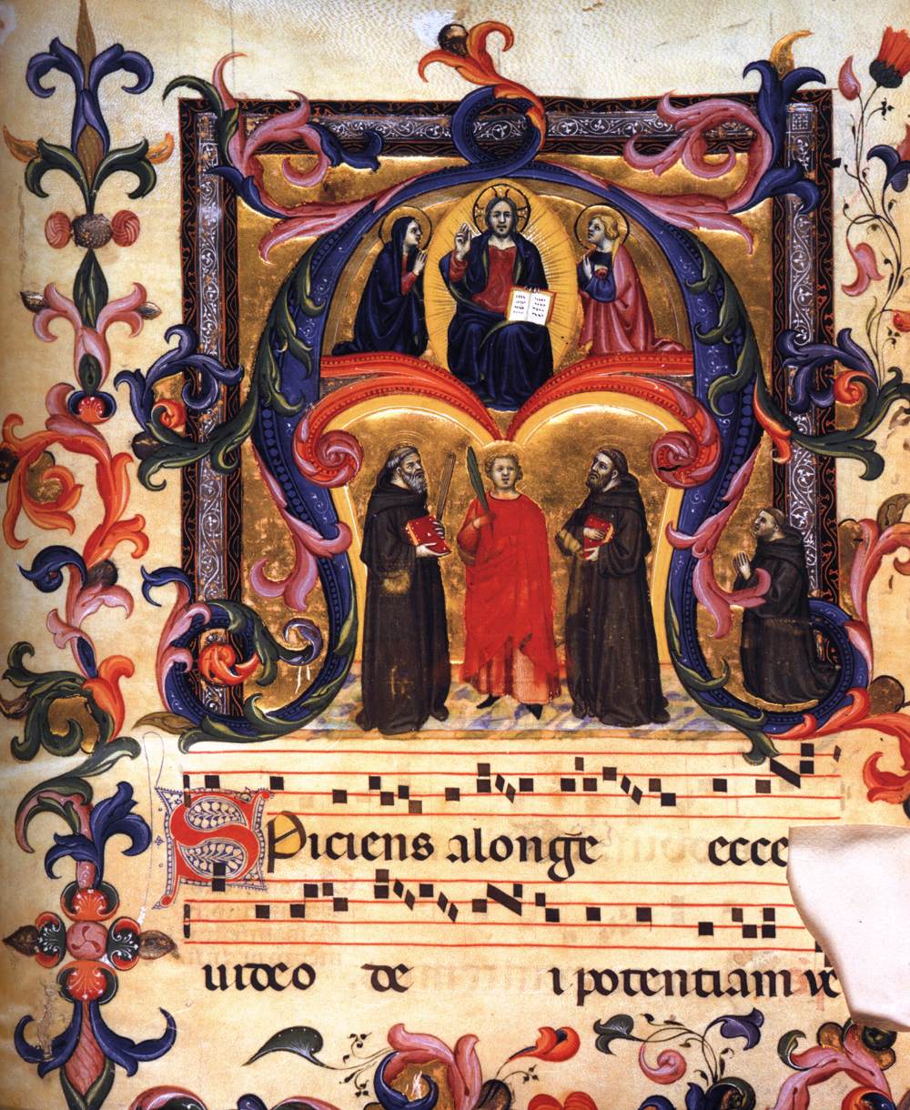 "Initial "A" from the Antiphonary (Choir Book 39)" by SIMONE CAMALDOLESE, Don