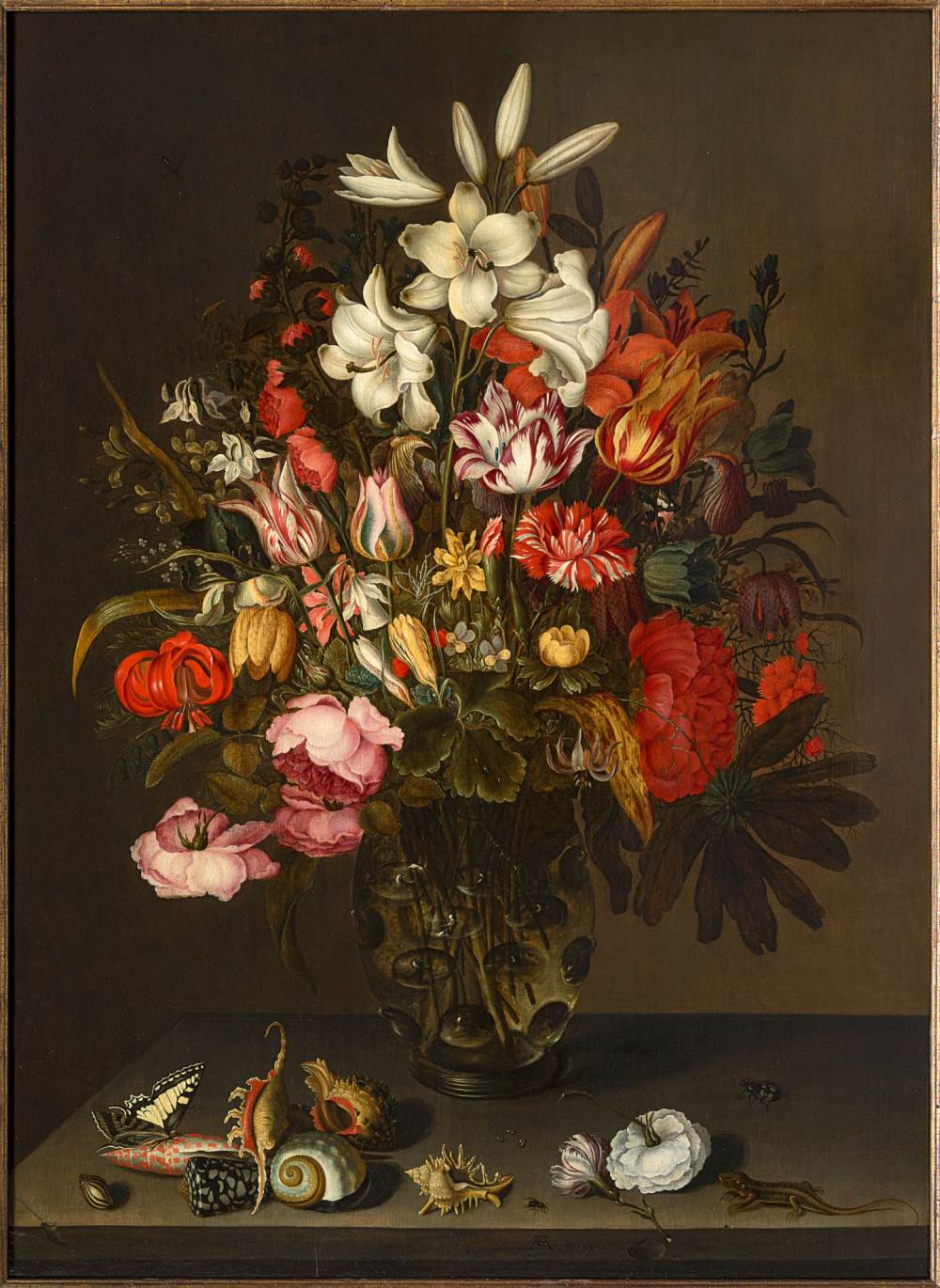 A Flower Still-Life in a Glass Vase by CLAESZ., Anthony II