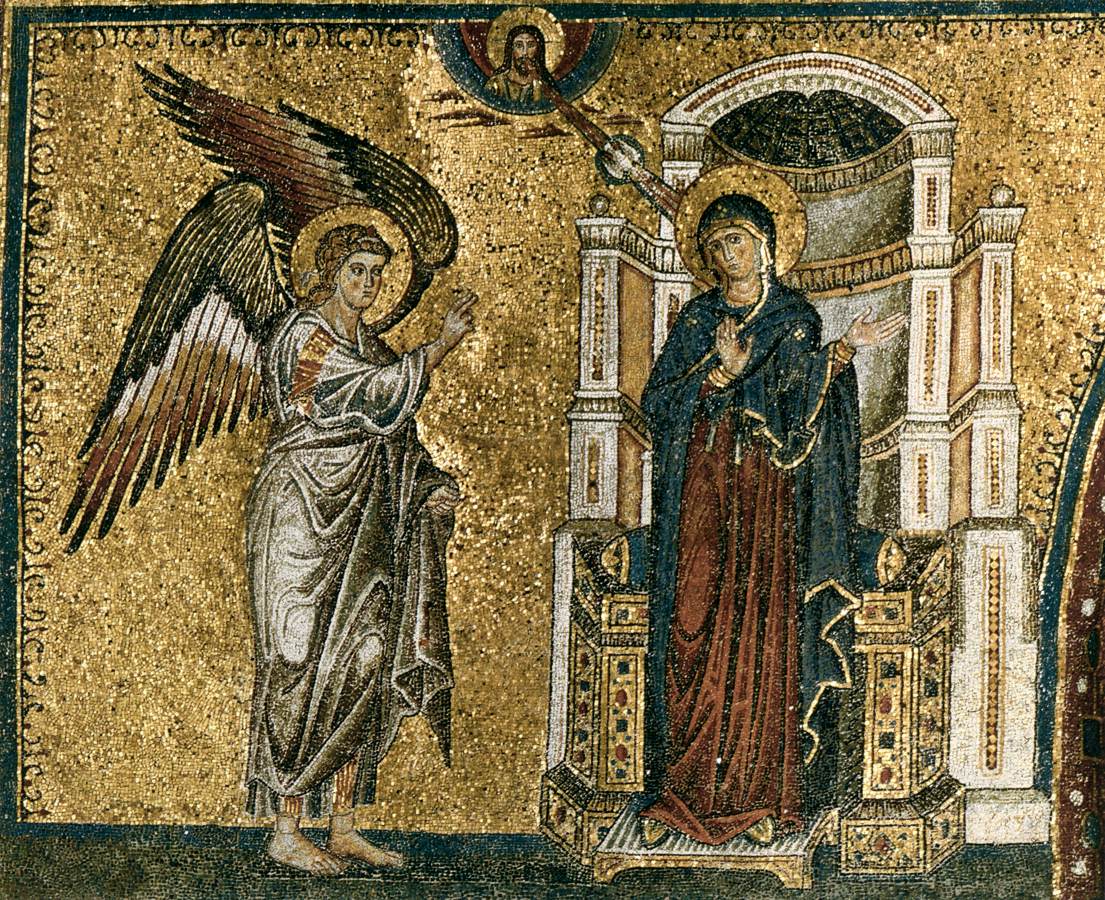 Apse mosaic, window level: 1. Annunciation by TORRITI, Jacopo