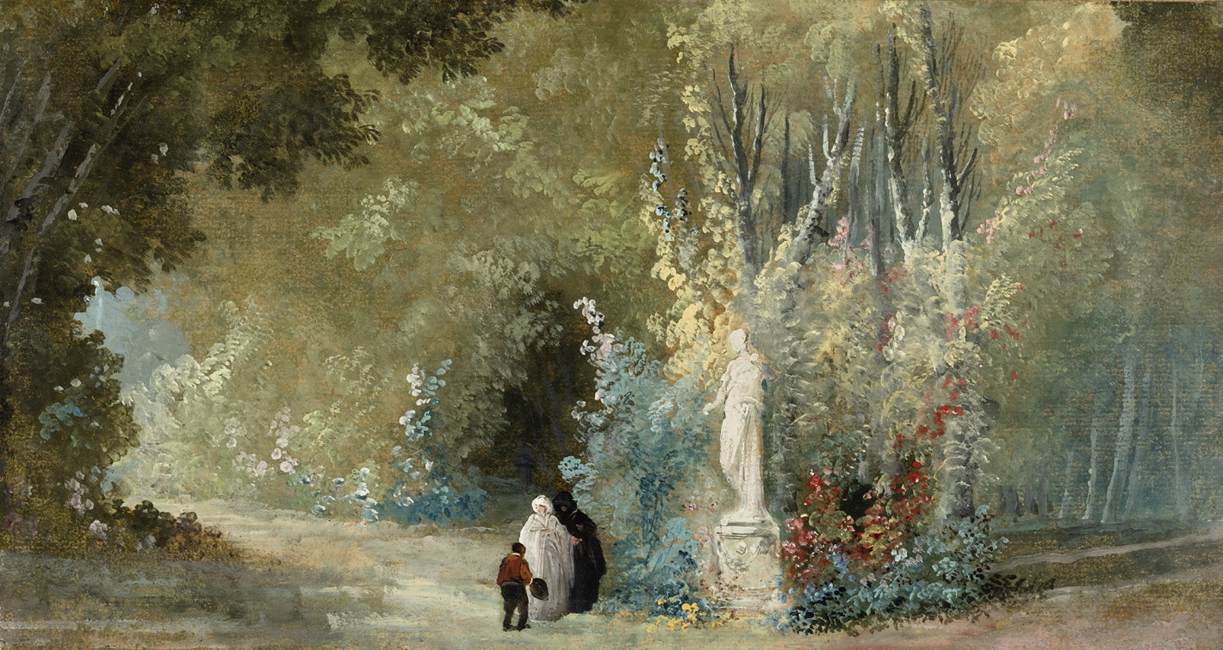 Landscape with Three Figures before a Statue by ROBERT, Hubert