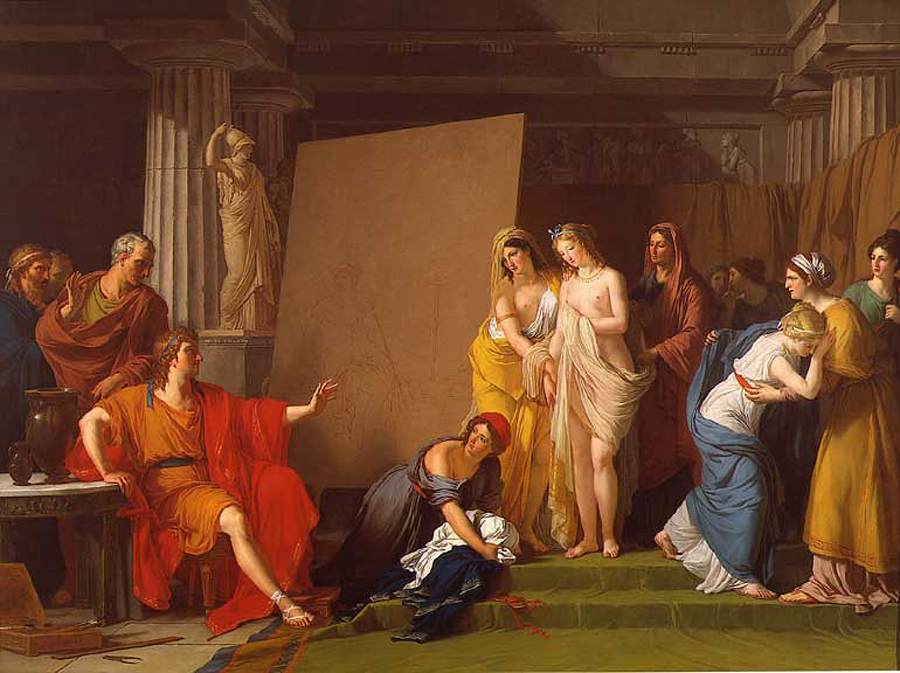 Zeuxis Choosing his Models for the Image of Helen from among the Girls of Croton by VINCENT, François-André