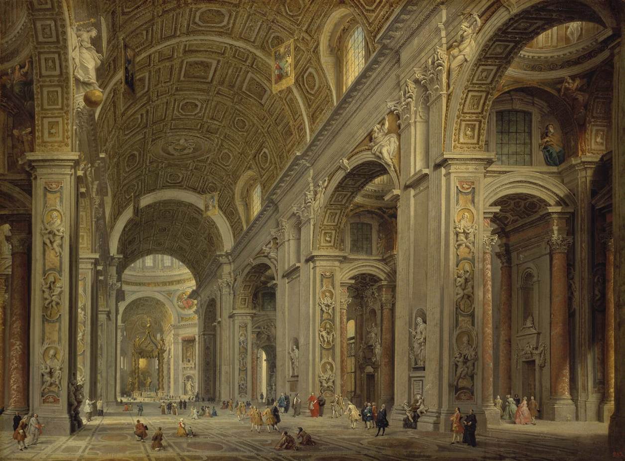 Interior of St Peter's in Rome by