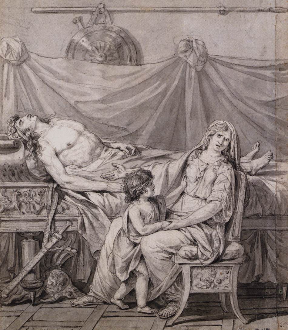 The Grief of Andromache by DAVID, Jacques-Louis