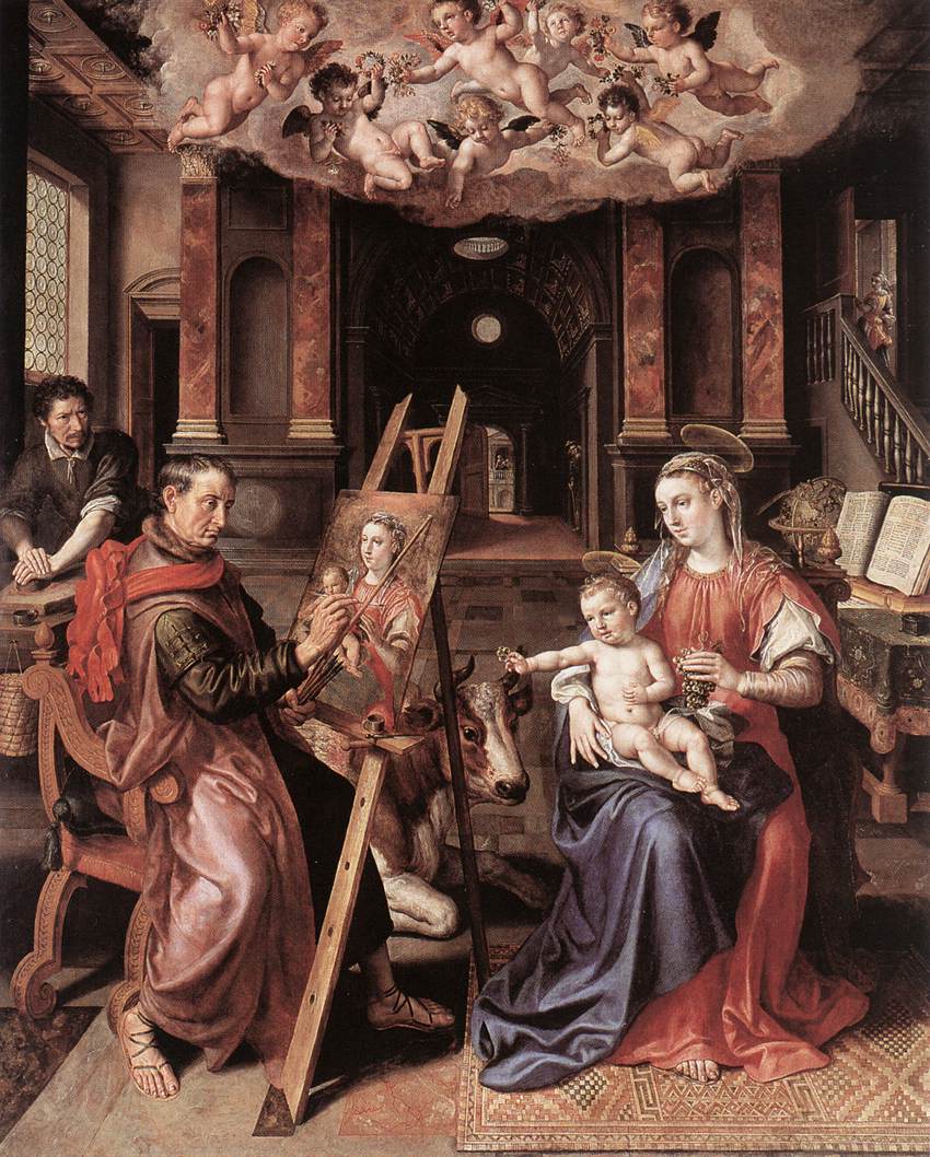 St Luke Painting the Virgin Mary by VOS, Marten de