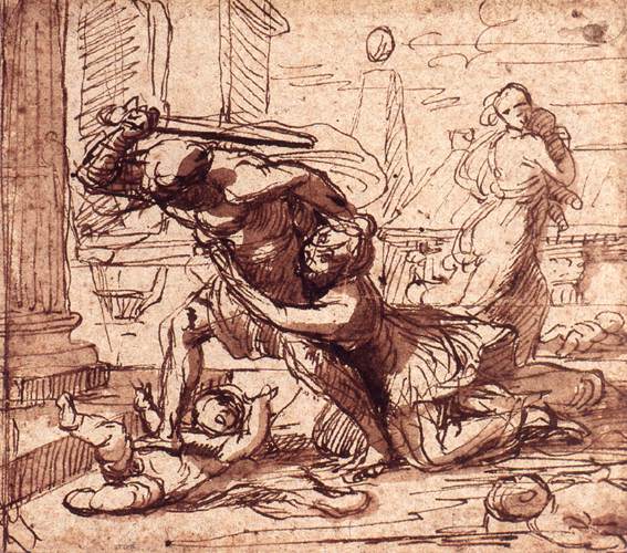 Study for the Massacre of the Innocents II by POUSSIN, Nicolas