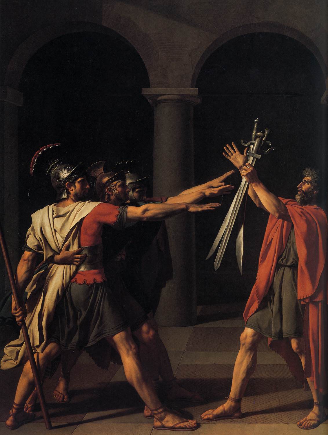 The Oath of the Horatii (detail) by DAVID, Jacques-Louis