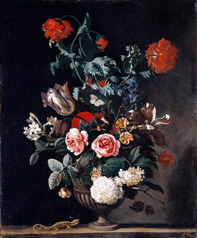 Flowers in a Stone Vase by